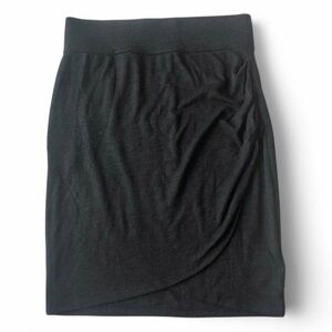 Gap Bodycon Black Side Draped Mini Preppy Prep Rushed Elastic Waist Skirt XS